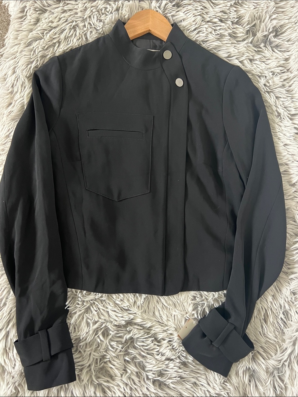 RACHEL Rachel Roy Black Stand-Collar Jacket